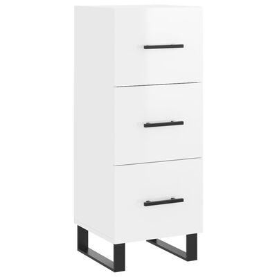 vidaXL Highboard Hochglanz-Weiß 34,5x34x180 cm Holzwerkstoff