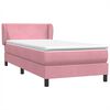 vidaXL Boxspringbett mit Matratze Rosa 80x220 cm Samt