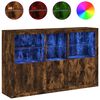 vidaXL Sideboard mit LED-Leuchten R&auml;uchereiche 162x37x100 cm