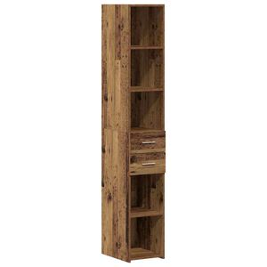 vidaXL B&uuml;cherregal mit Schubladen Altholz 30 x 42,4 x 185,2 cm