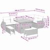 vidaXL Gartensofa-set mit Kissen 9 pcs Schwarz und Creme Poly Rattan
