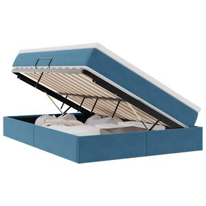 vidaXL Aufbewahrungsbett mit Matratze Dunkelblau 140 x 200 cm Samt