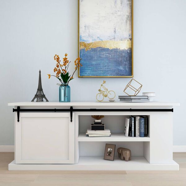 vidaXL Mini Schiebetürbeschlag Set für Schranktüren Carbonstahl 200 cm