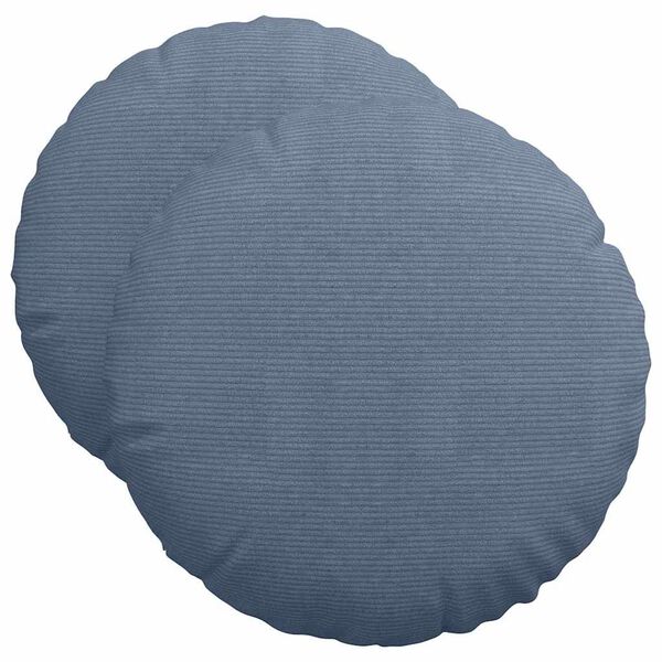 vidaXL Sitzkissen 2 pcs Blau &Oslash; 50 cm Cordstoff