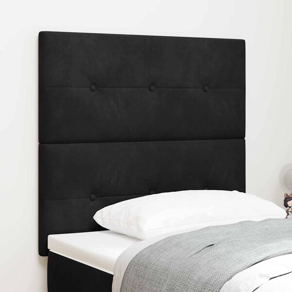vidaXL Kopfteil Schwarz 100 cm Samt
