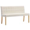 vidaXL Bank 140 cm Creme Samt