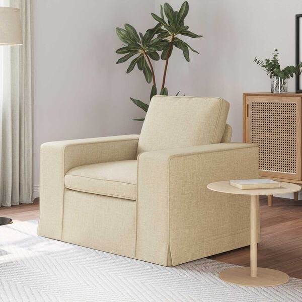 vidaXL Sofa 60cm Creme Metall