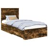 vidaXL Bettrahmen Ger&auml;ucherte Eiche 90 x 190 cm Holzwerkstoff