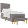 vidaXL Boxspringbett mit Kissen mit Kopfteil Taupe 200 x 90 cm Stoff