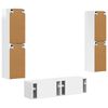 vidaXL TV-Schrankset 6 pcs Hochglanz Wei&szlig; Holzwerkstoff