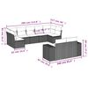 vidaXL 9-teiliges Gartensofa-Set mit Kissen, schwarzes Polyrattan
