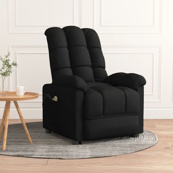 vidaXL Massagesessel mit Aufstehhilfe Schwarz Stoff