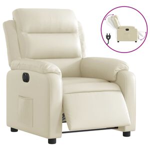 vidaXL Relaxsessel Elektrisch Creme Kunstleder