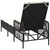 vidaXL Sonnenliege Schwarz und Cremewei&szlig; 55 x 200 x 92 cm Poly-Rattan
