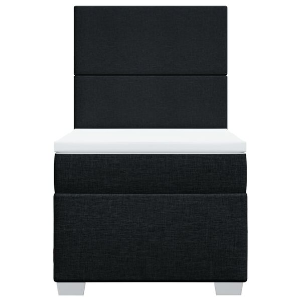 vidaXL Boxspringbett mit Matratze Schwarz 80x200 cm Stoff