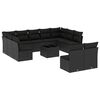 vidaXL 12-tlg. Garten-Sofagarnitur mit Kissen Schwarz Poly Rattan