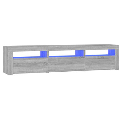 vidaXL TV-Schrank mit LED-Leuchten Grau Sonoma 180x35x40 cm