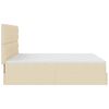 vidaXL Ottoman-Bett mit Matratzen Creme 200x200 cm Stoff