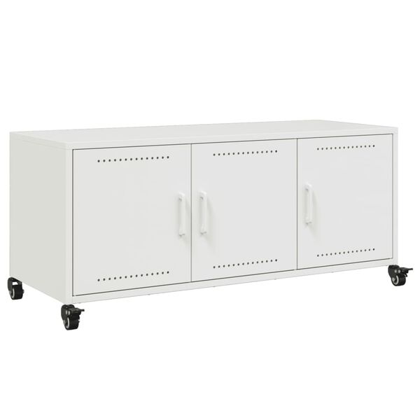 vidaXL TV-Schrank Weiß 100,5x39x43,5 cm Kaltgewalzter Stahl
