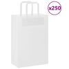 vidaXL Papiertragetaschen 250 Stk. mit Henkeln Wei&szlig; 21x11x31 cm