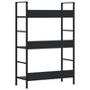 vidaXL B&uuml;cherregal 3 Regalb&ouml;den Schwarz 60&times;27,6&times;90,5 cm Holzwerkstoff
