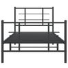 vidaXL Bettgestell mit Kopf- und Fu&szlig;teil Metall Schwarz 90x200 cm