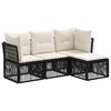 vidaXL Gartensofa-set 4 stk. Schwarz Poly-Rattan