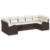 vidaXL Gartensofa-set 7 Stk. Braun und Wei&szlig; Poly-Rattan