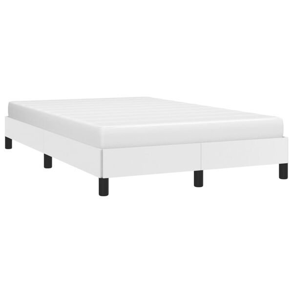 vidaXL Bettgestell ohne Matratze Wei&szlig; 120x190 cm Kunstleder