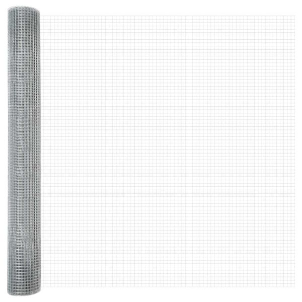 vidaXL Zaun mit Pfosten Silber 1,4 x 50 m Stahl