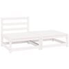 vidaXL 2-tlg. Garten-Lounge-Set Wei&szlig; Kiefer Massivholz