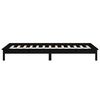 vidaXL Massivholzbett mit LEDs Schwarz 90x190 cm