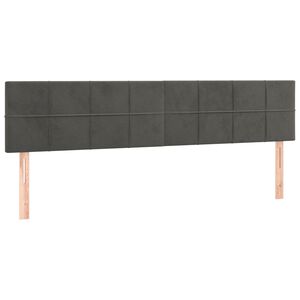 vidaXL Kopfteile Dunkelgrau 200x5x78/88 cm Samt