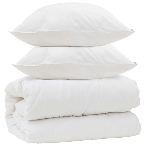 vidaXL Decke mit Kissen mit Kissen 3 pcs Wei&szlig; Mikrofaser
