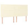vidaXL LED Kopfteil Creme 200x5x118/128 cm Kunstleder