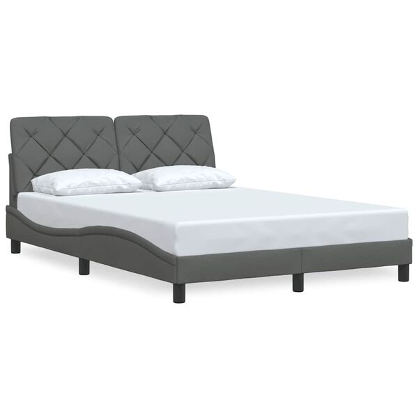 vidaXL Bettgestell ohne Matratze Dunkelgrau 140x190 cm Stoff