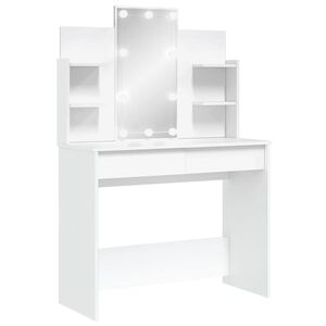 vidaXL Schminktisch mit LED-Leuchten Wei&szlig; 96x40x142 cm