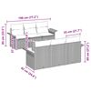 vidaXL Garten-Sofa-Set mit Kissen mit Speicher mit Kissen 7 pcs Grau