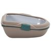 vidaXL Katzenklo Braun und Wei&szlig; 59x39x22 cm PP