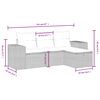 vidaXL 4-tlg. Garten-Sofagarnitur mit Kissen Schwarz Poly Rattan