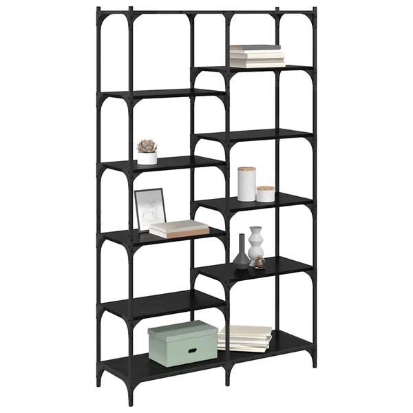 vidaXL Regal Schwarz Eichen-Optik 100 x 32 x 170 cm Holzwerkstoff