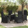vidaXL Garten Essgruppe mit Kissen 5 pcs Schwarz Poly-Rattan