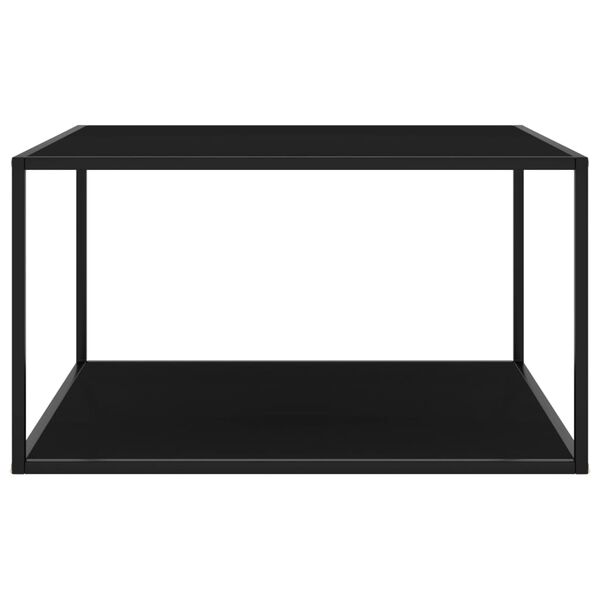 vidaXL Couchtisch Schwarz mit Schwarzem Glas 90x90x50 cm