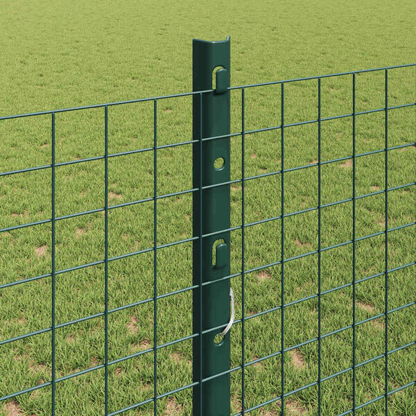 vidaXL Zaun mit Pfosten Gr&uuml;n 1,2 x 25 m Stahl und PVC