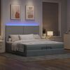 vidaXL Ottoman-Bett mit Matratzen & LEDs Hellgrau 200x200 cm Stoff