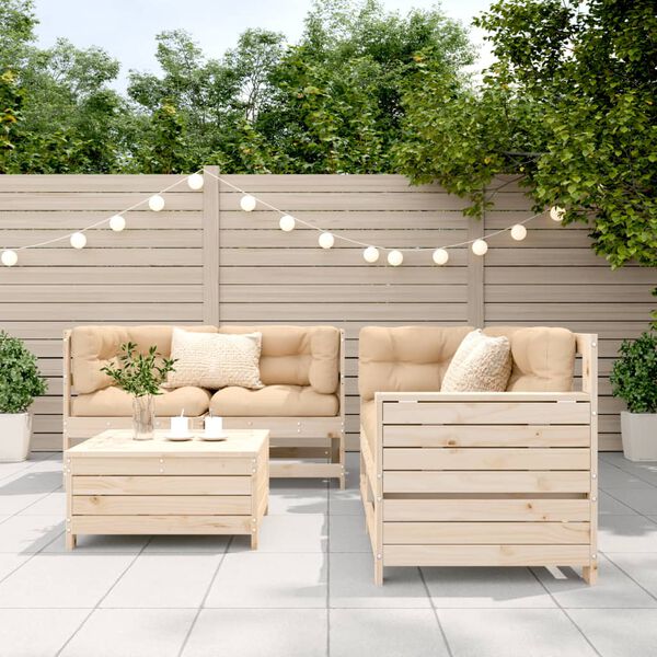 vidaXL 5-tlg. Garten-Sofagarnitur Massivholz Kiefer