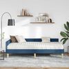 vidaXL Eckbettgestell mit Matratze mit Matratze 2 pcs Blau Stoff