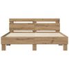 vidaXL Bettrahmen Artisan-Eiche 120 x 200 cm Holzwerkstoff