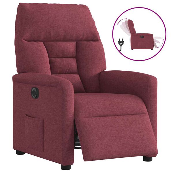 vidaXL Relaxsessel Elektrisch Weinrot Stoff