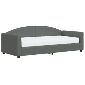 vidaXL Tagesbett mit Matratze Dunkelgrau 90x190 cm Stoff